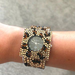 Unique Handmade Crystal Leopard Watch